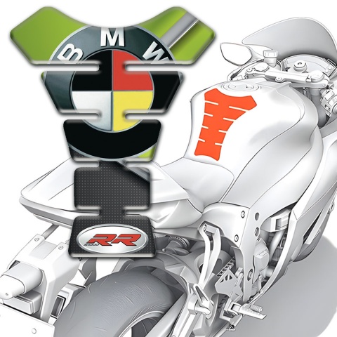 BMW RR Tank Pad Protector Green Motive Design 