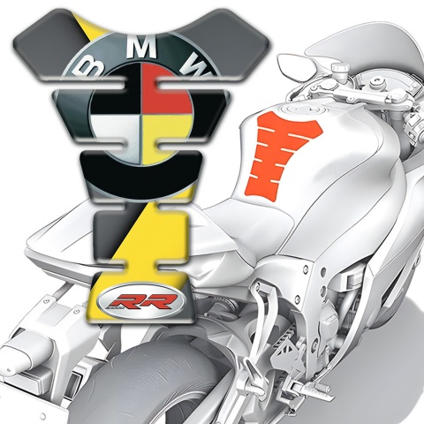 BMW Tank Pad Protector Yellow Grey Base with German Flag Logo 