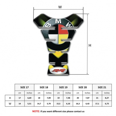 BMW Silicone Sticker Tank Pad Protector RR Style 