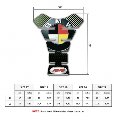 BMW Tank Guard Pads Green Dots Design German Flag Logo 