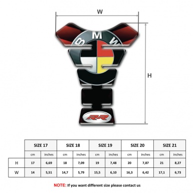 BMW RR Premium Quality Tank Protector German Flag Logo Motif 