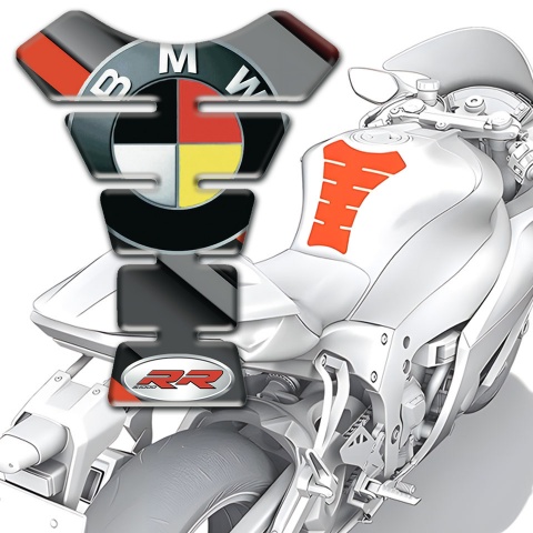 BMW RR Premium Quality Tank Guard Pads German Flag Logo Style 
