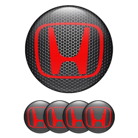 Honda Wheel Emblems for Center Caps Steel Red