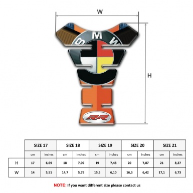 BMW RR Tank Guard Pads Orange Motive Design 