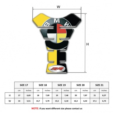 BMW RR Tank Protector Black Yellow Sides Base German Flag Logo 