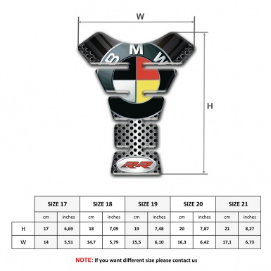 BMW Tank Pad Protector Perforated Metal background German Flag Logo 
