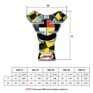 BMW Tank Guard Pads Yellow Black Squares Decoration 