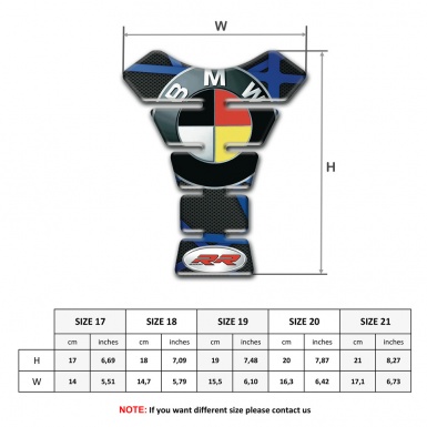 BMW RR Tank Pad Protector Blue Patterns Decoration 