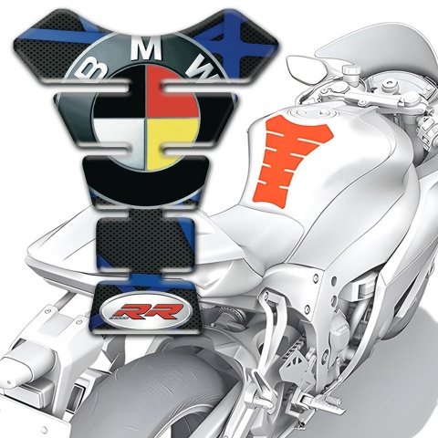 BMW RR Tank Pad Protector Blue Patterns Decoration 