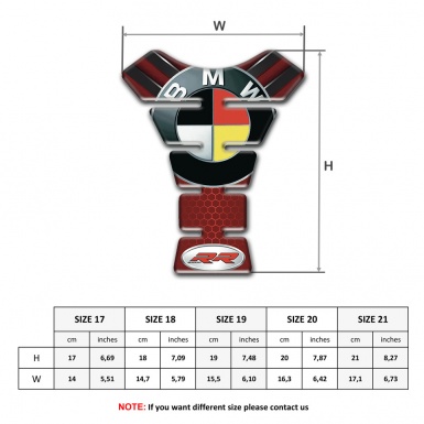 BMW RR Tank Guard Pads Red Honeycomb motive 