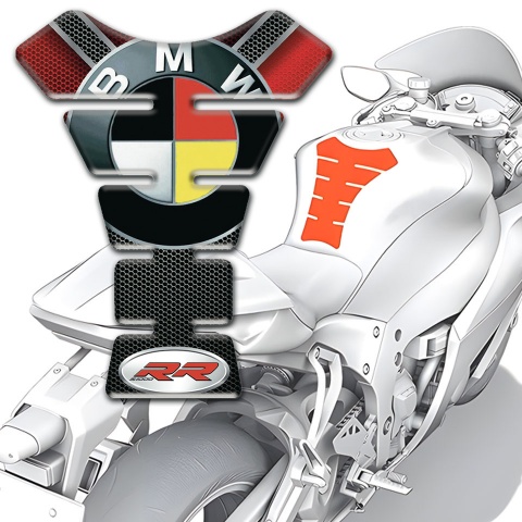 BMW RR High-Quality Tank Guard Pads with German Flag Logo Design 