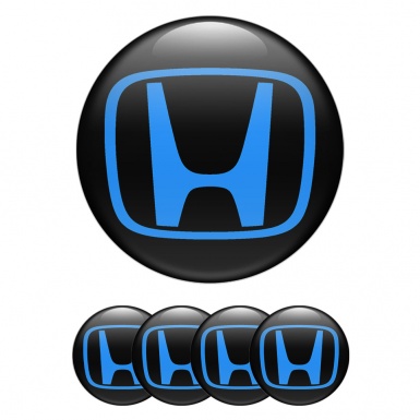 Honda Domed Stickers for Center Caps Black Navy