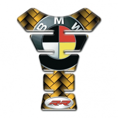 BMW Tank Pad Protector Yellow Black Rectangles Style 