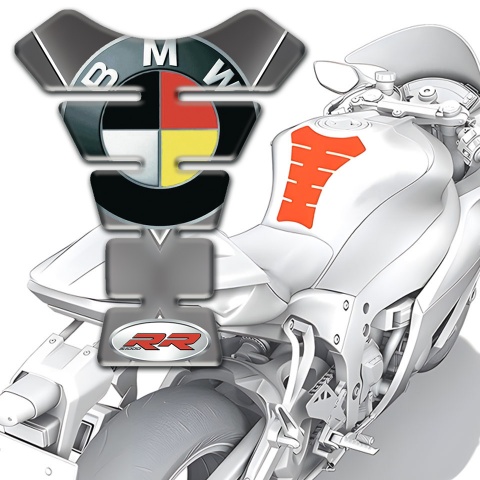 BMW Tank Protector Grey with White Stripes Base RR Edition 