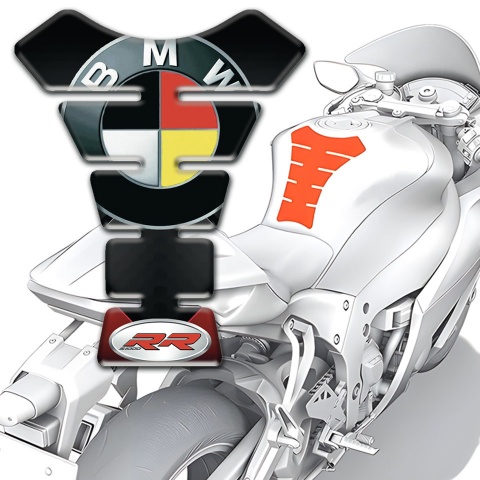 BMW Tank Guard Pads Black with Red Details base RR Version 