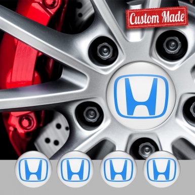 Honda Stickers for Center Caps White Navy