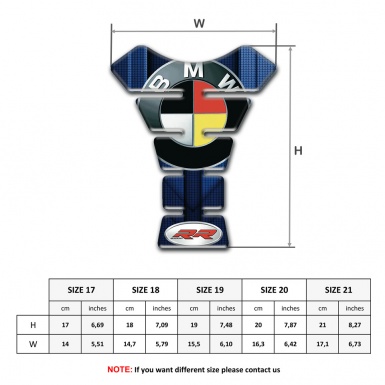 BMW Tank Guard Pads Blue Black Nuance Design 
