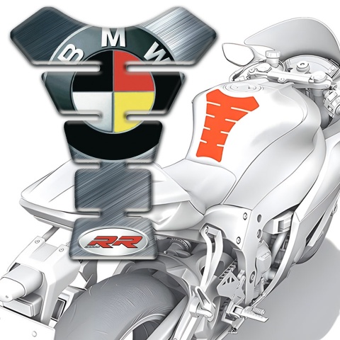 BMW Tank Guard Pads High End Center Silicone Sticker Polished Effect 