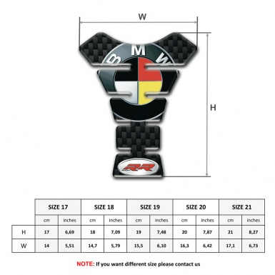 BMW Tank Pad Protector Black Fibers Design RR Style 