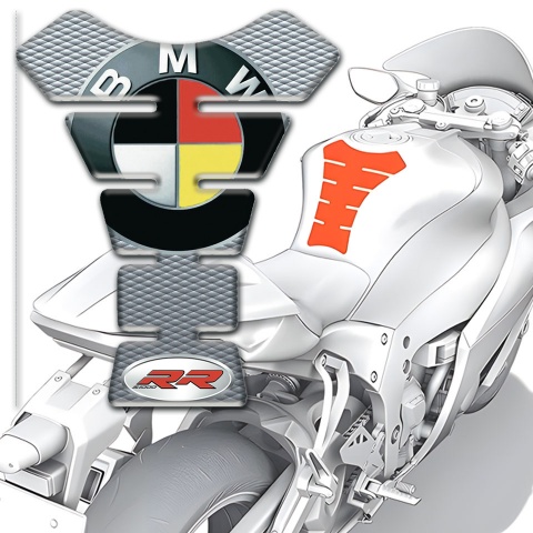 BMW Tank Guard Pads Grey background Design RR Style 