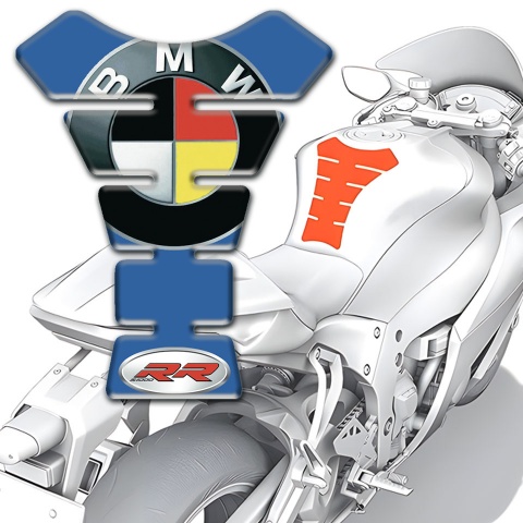 BMW Tank Guard Pads Blue background RR Style 