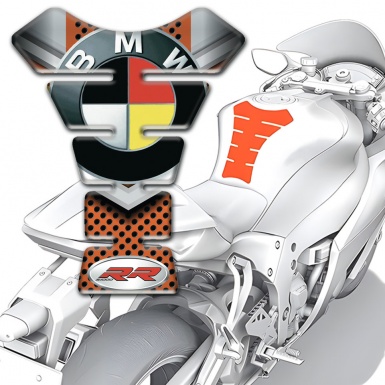 BMW RR Style  Tank Guard Pads Motorcycle Copper Details Design 