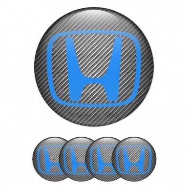 Honda Wheel Emblems for Center Caps Carbon Blue