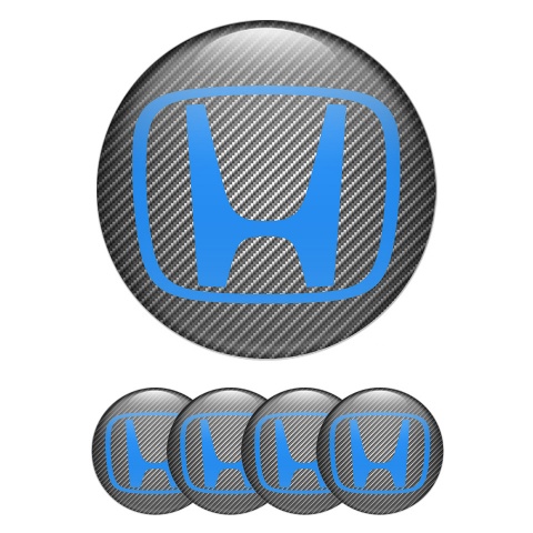 Honda Wheel Emblems for Center Caps Carbon Blue