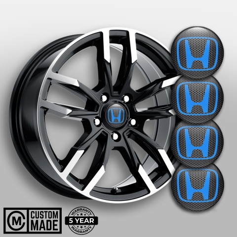 Honda Wheel Emblems for Center Caps Steel Blue