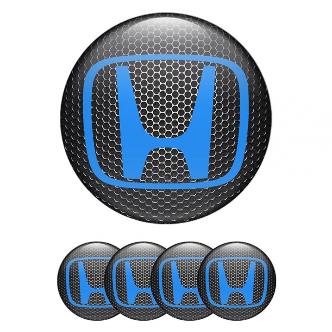 Honda Wheel Emblems for Center Caps Steel Blue