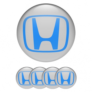 Honda Wheel Emblems for Center Caps Grey Blue