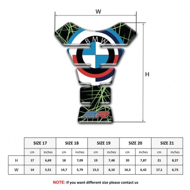BMW RR Tank Guard Pads Black with Green patterns Design 