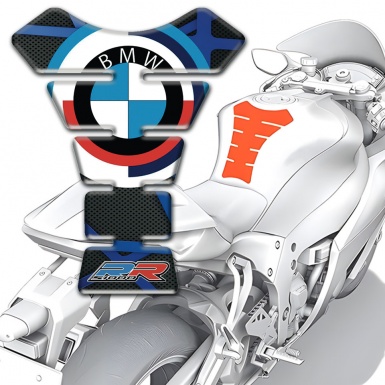 BMW RR Version Tank Guard Pads Anti Slip Sticker Blue Motif Base 