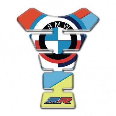 BMW RR Tank Pad Protector Multicolored Background Round Stylish Logo 