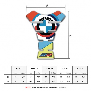 BMW RR Tank Pad Protector Multicolored Background Round Stylish Logo 