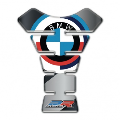 BMW RR Tank Pad Protector Grey Background with Round Logo Design 