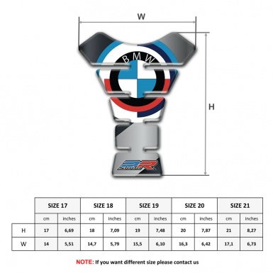 BMW RR Tank Pad Protector Grey Background with Round Logo Design 