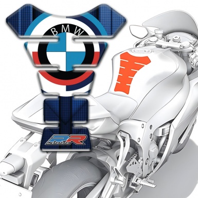 BMW RR Tank Guard Pads Dark Blue Background Motive 