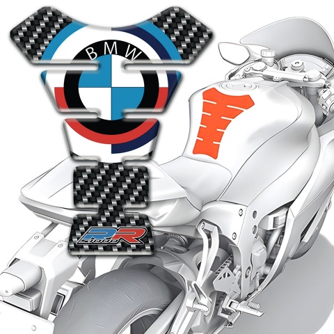 BMW RR Tank Guard Pads dark carbon background 