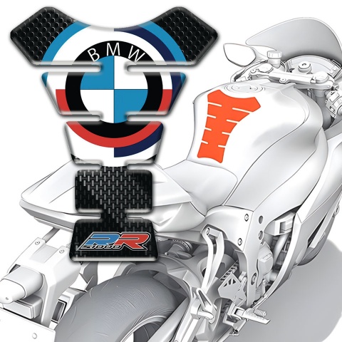 BMW Silicone Sticker Tank Protector dark Background RR Style 