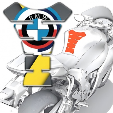 BMW Tank Fuse Anti Slip Sticker Grey Yellow Pattern