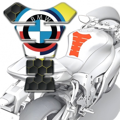 BMW Tank Guard Pads New Logo and Hexagonal Elements Design