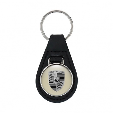 Porsche Keychain Leather Monochrome Logo 539 Edition