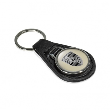 Porsche Keychain Leather Monochrome Logo 539 Edition