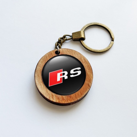 Audi RS Keychain Handmade Wood Black