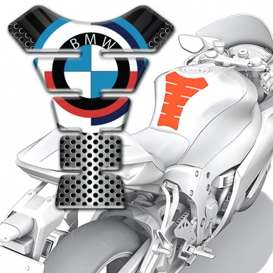 BMW Racing Edition Tank Pad Protector Perforated Metal Style 