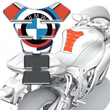 BMW Tank Protector Grey Red Background Decoration