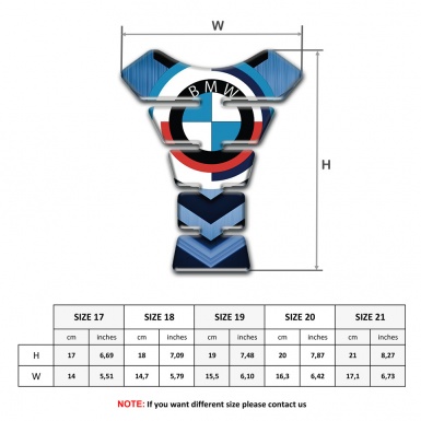 BMW Tank Protector Blue V Shape Background Details decoration 