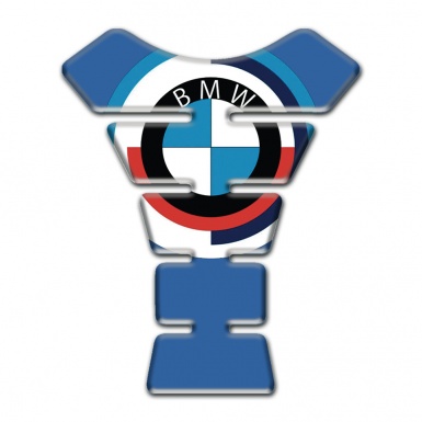 BMW Tank Guard Pads Blue Background with Big Logo Design 