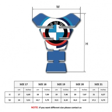 BMW Tank Guard Pads Blue Background with Big Logo Design 